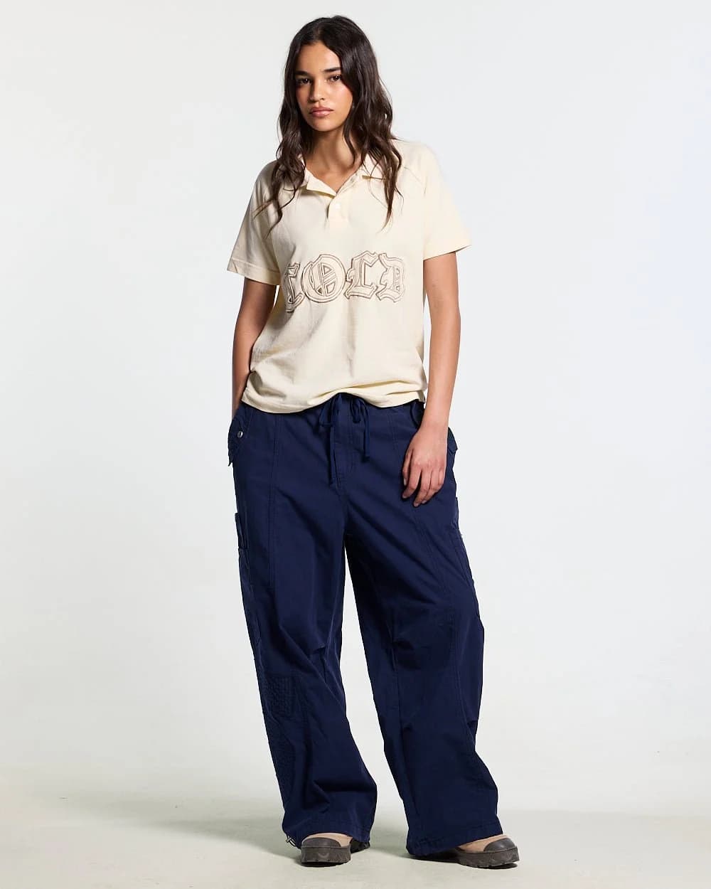 SOLID CARGO PANTS NAVY 11