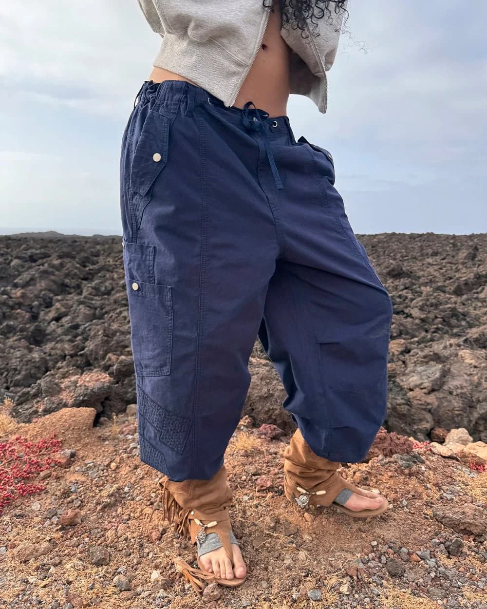 SOLID CARGO PANTS NAVY 15