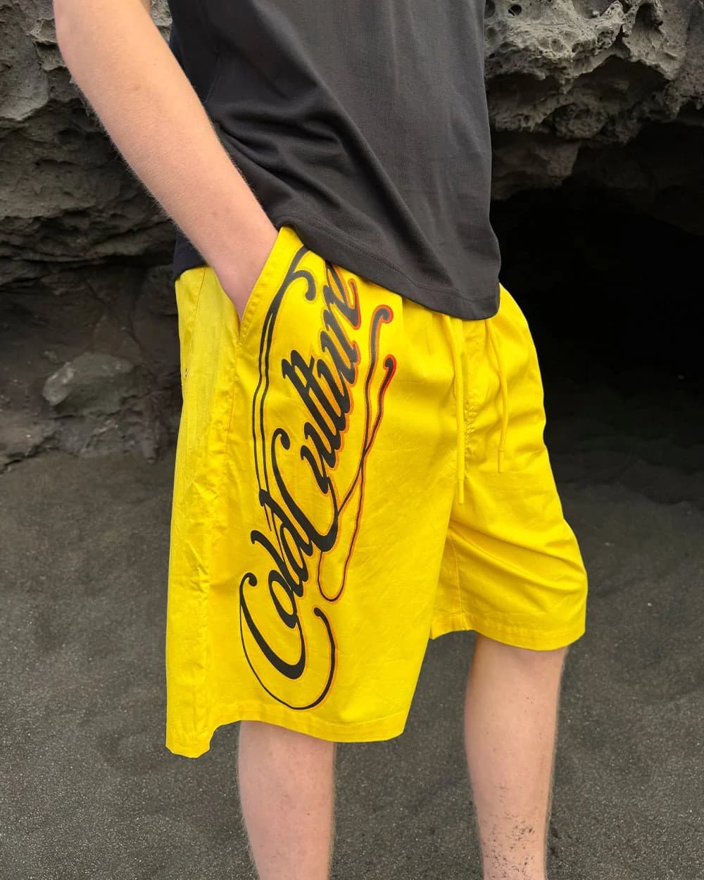SCRIPT SWIMSHORTS YELLOW 9