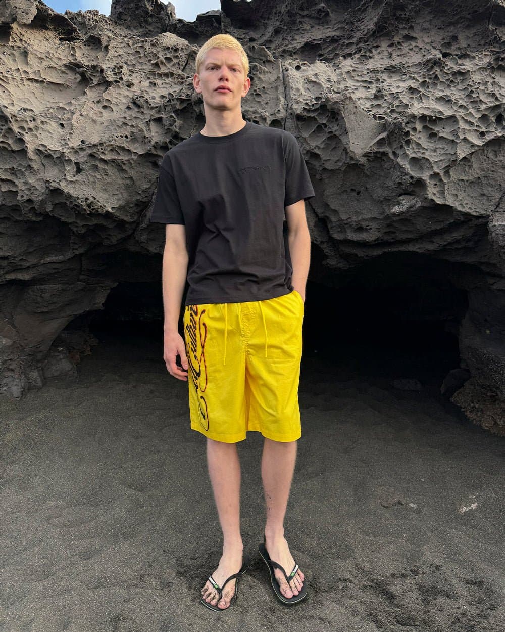SCRIPT SWIMSHORTS YELLOW 10