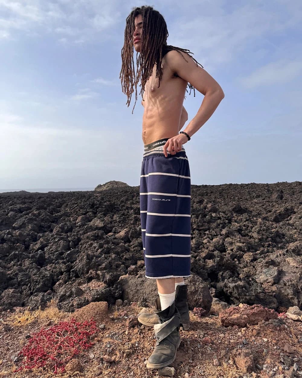 STALLION SHORT SWEATPANTS NAVY by COLD CULTURE