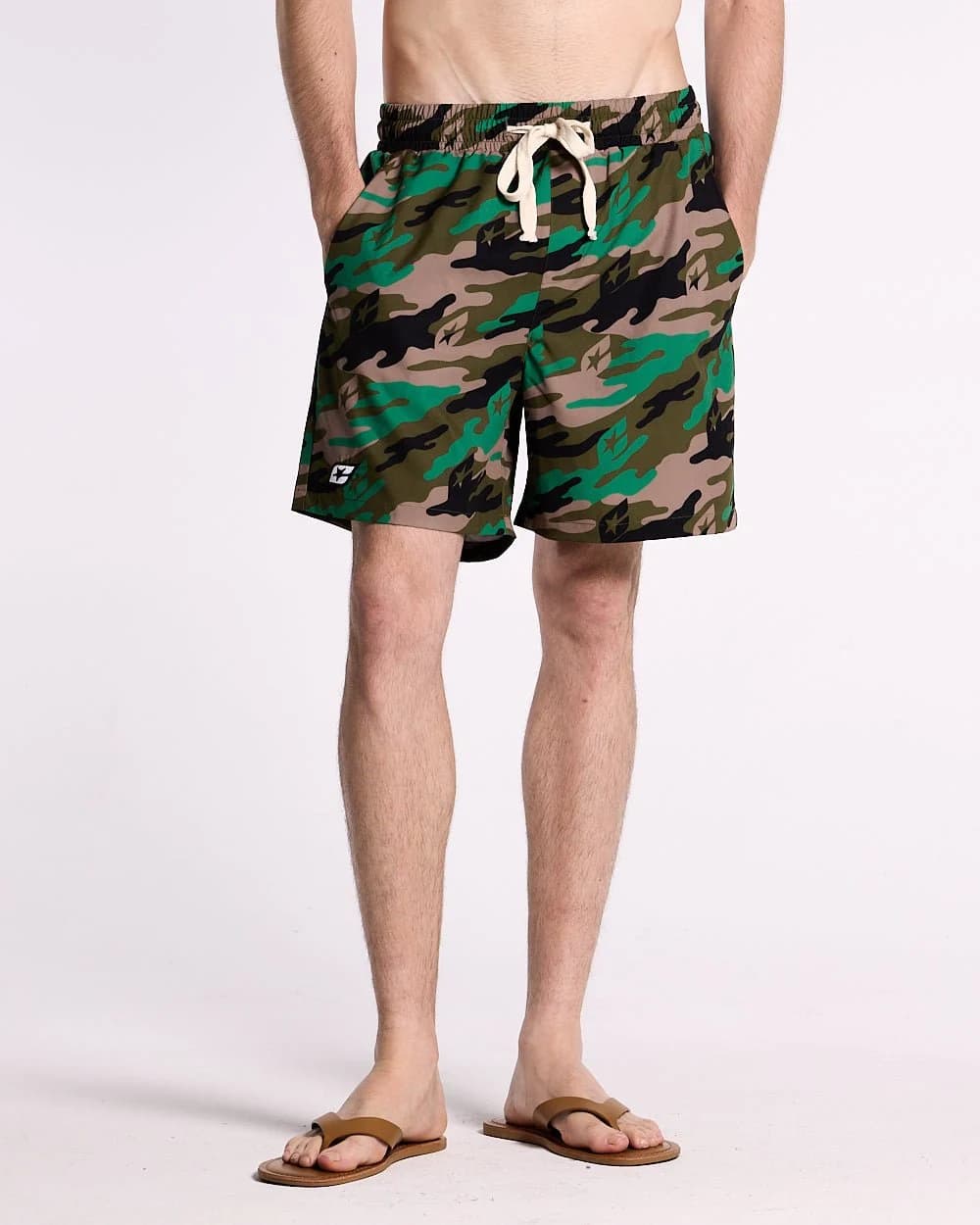 GREEN CAMO SWIM SHORT by COLD CULTURE