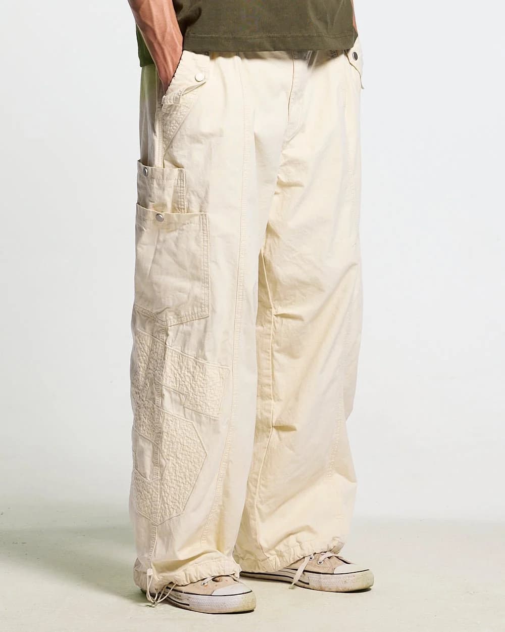 SOLID CARGO PANTS WHITE 2