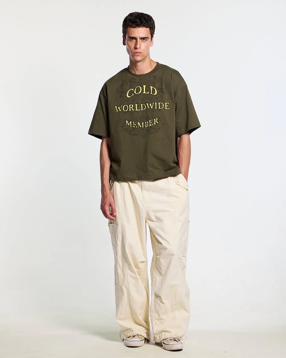 SOLID CARGO PANTS WHITE 5