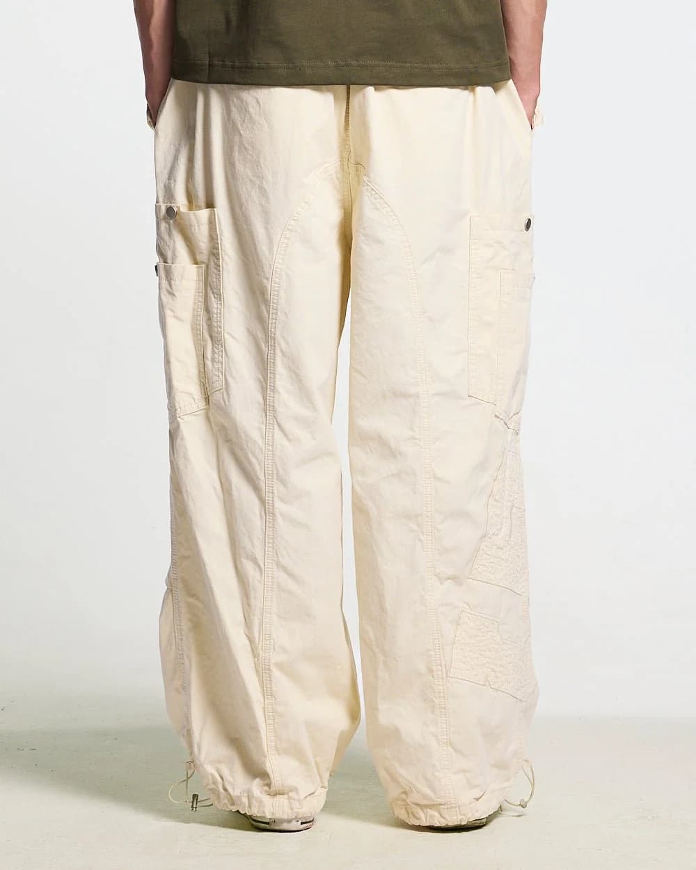 SOLID CARGO PANTS WHITE 4