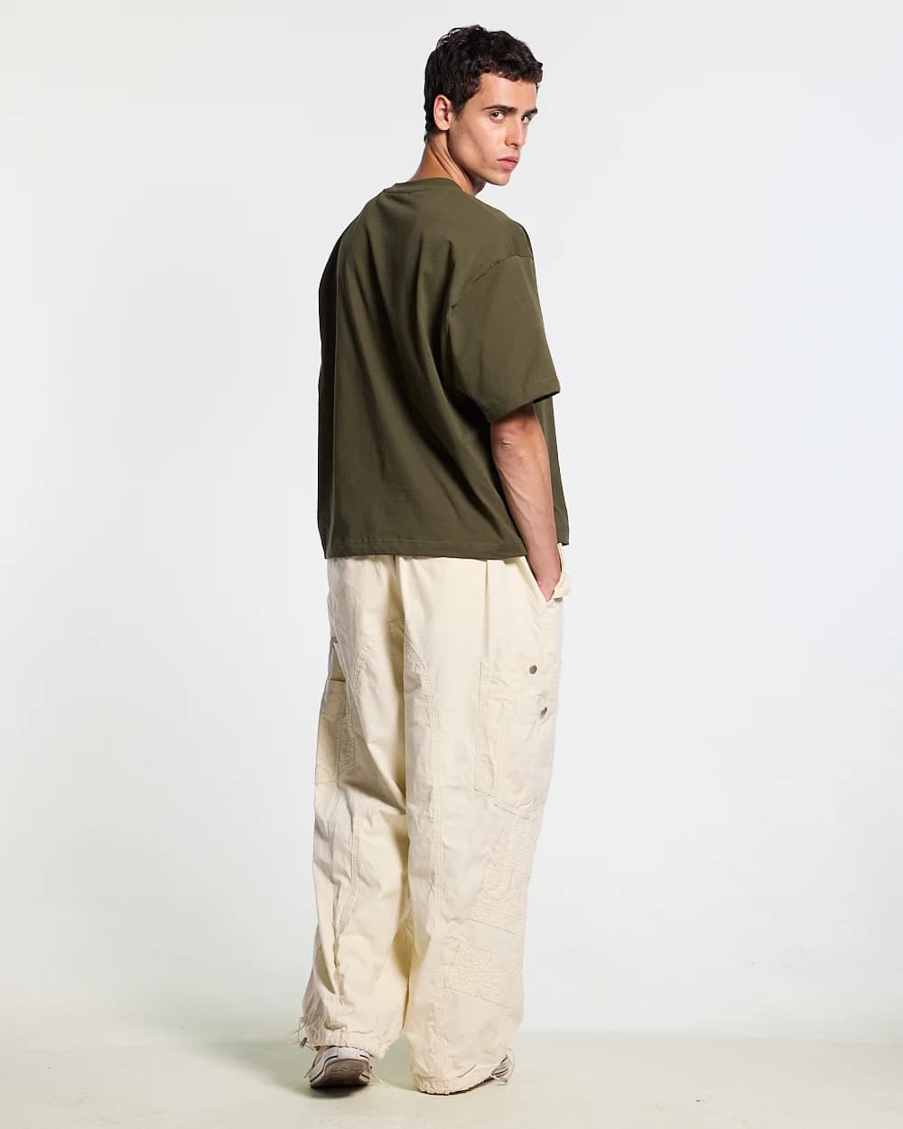 SOLID CARGO PANTS WHITE 7