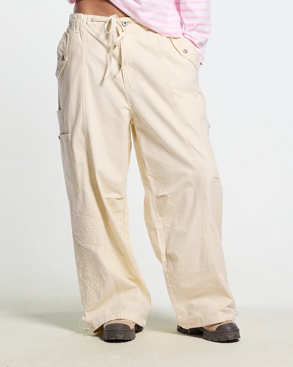 SOLID CARGO PANTS WHITE 9