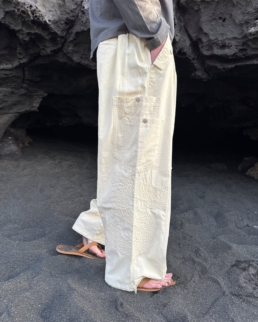 SOLID CARGO PANTS WHITE 14