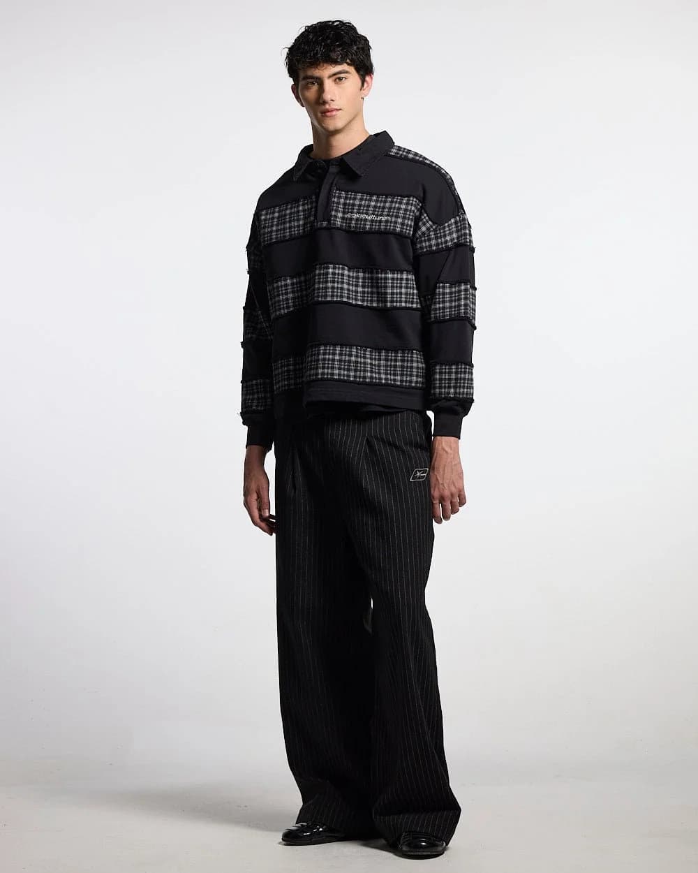 SEAM EFFECT LINE PANTS BLACK 5