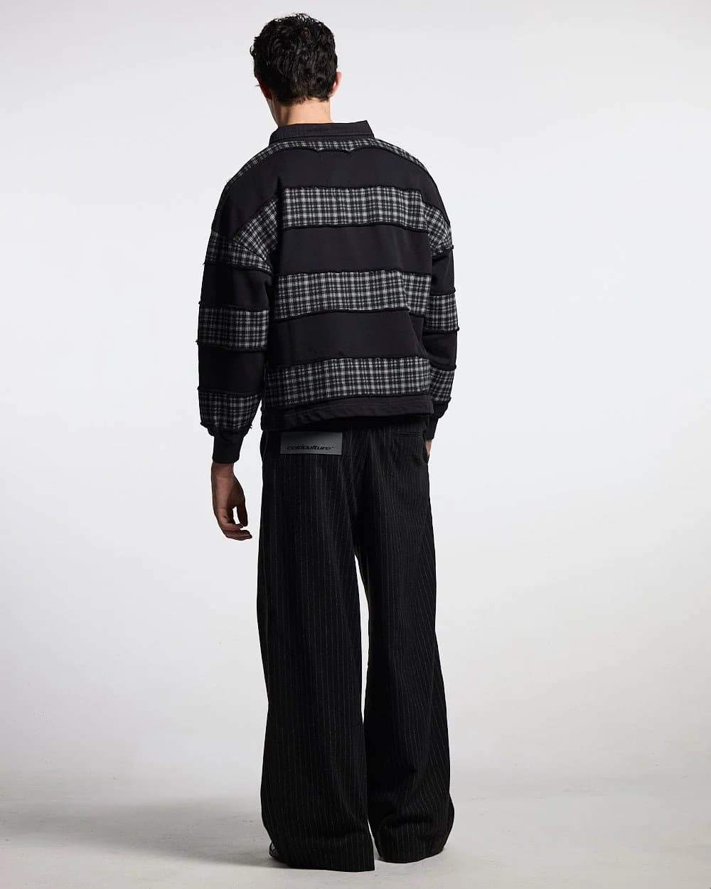 SEAM EFFECT LINE PANTS BLACK 7