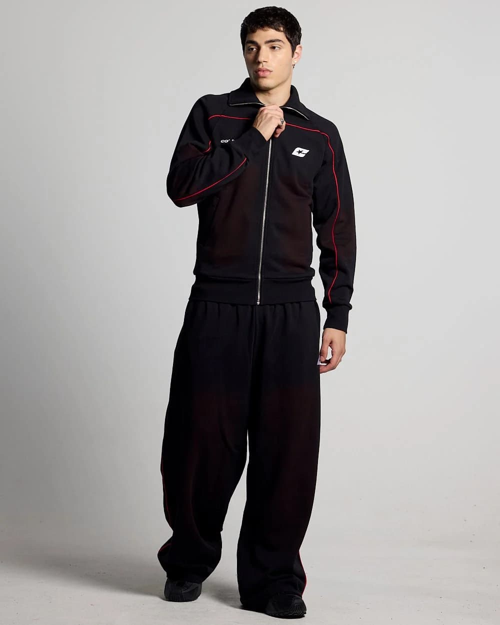 SAVAGE WASHED PANTS BLACK & RED 5