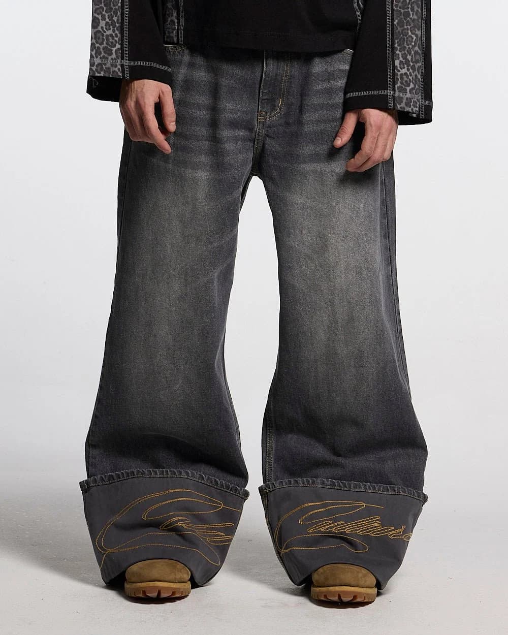 FOLDED V3 PANTS DARK GREY DENIM by COLD CULTURE