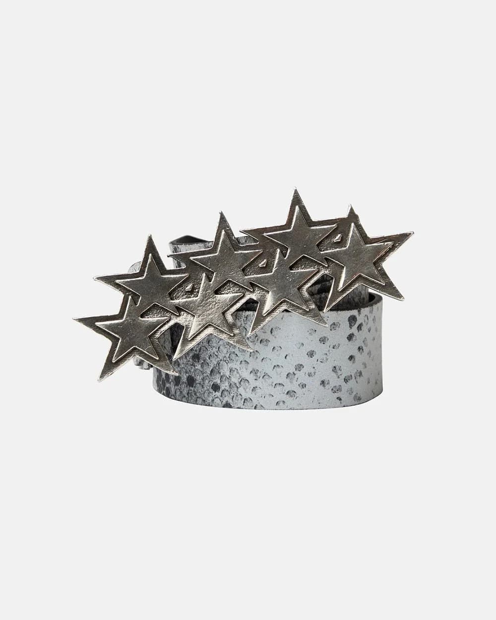 STARS LEATHER BELT BLACK SNAKE by COLD CULTURE