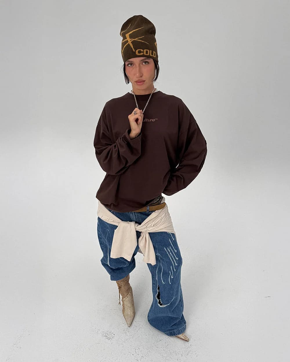 BRAMBLES BEANIE DARK GOLD 3
