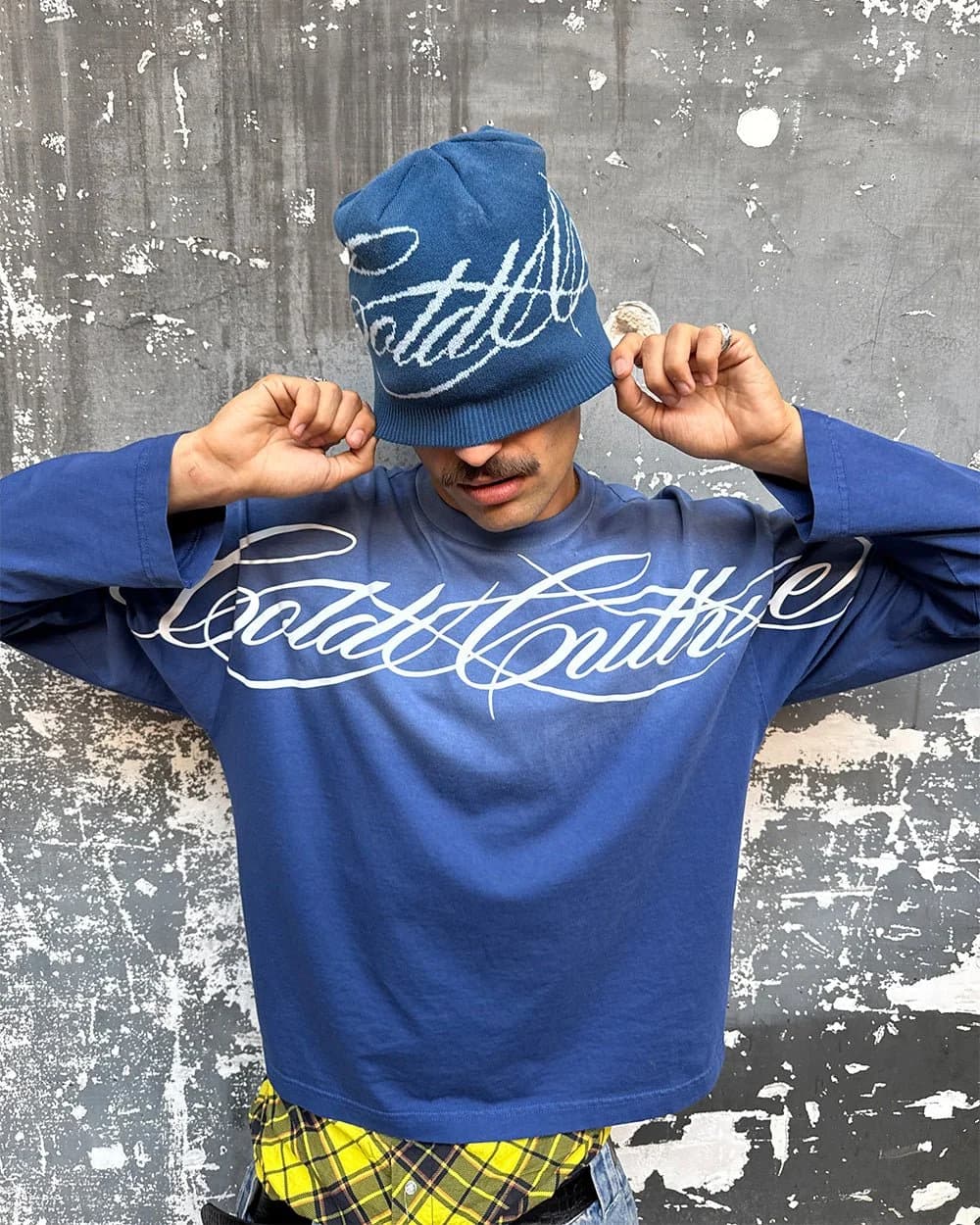 SCRIPT BEANIE BLUE 3