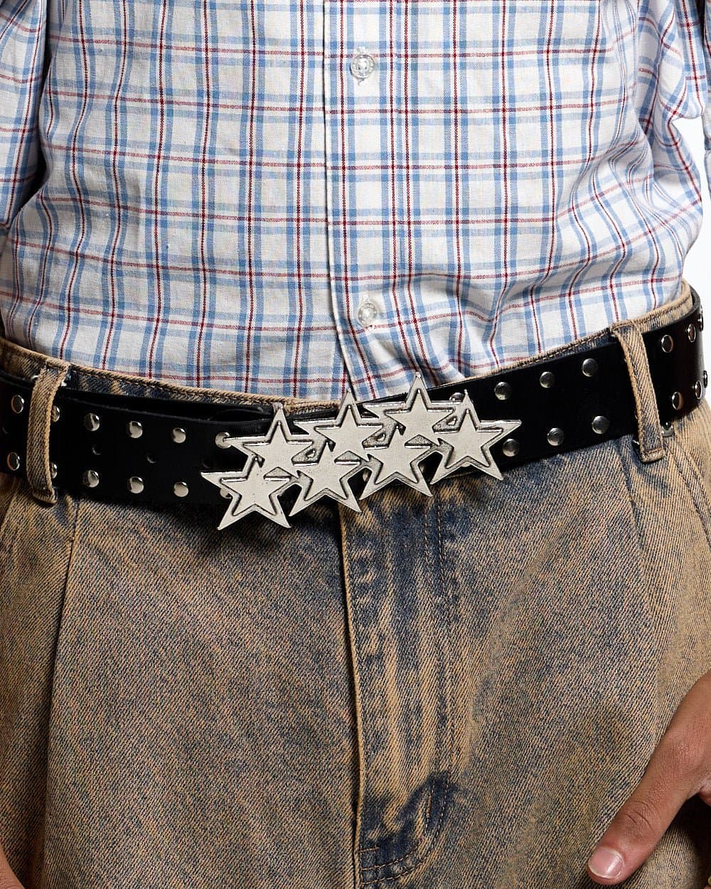 STARS LEATHER BELT RIVETS 4
