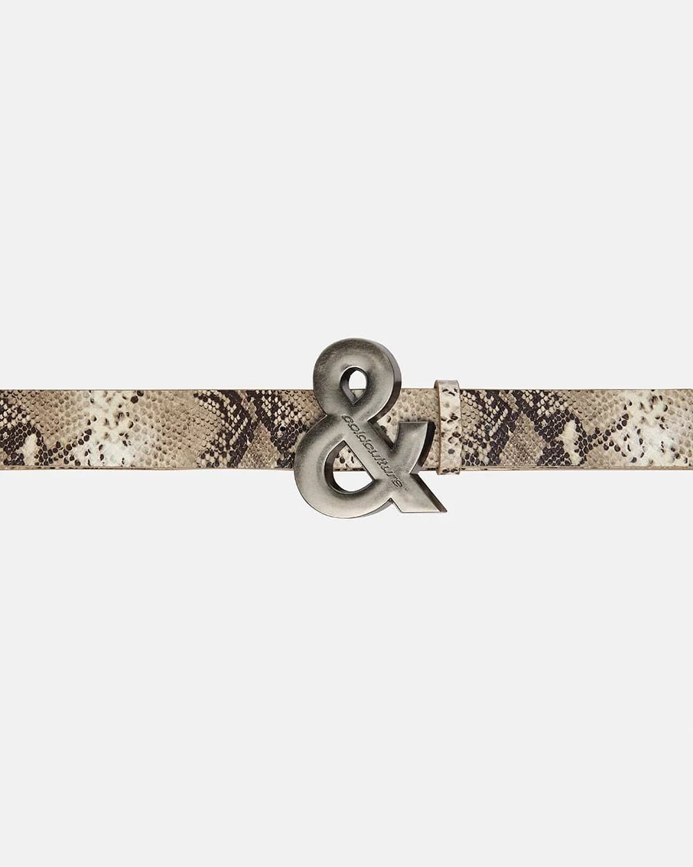 SNAKE & SKIN LEATHER BELT BEIGE 3