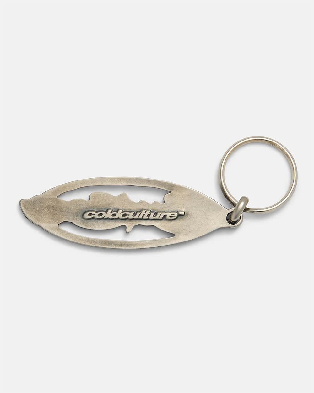 SCRIPT KEYCHAIN METAL SILVER 2