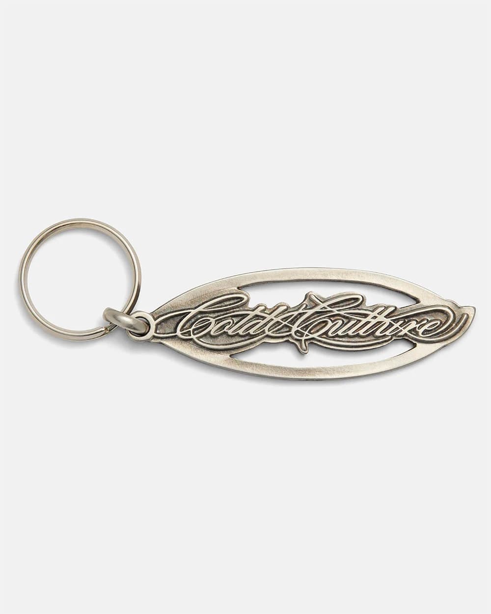 SCRIPT KEYCHAIN METAL SILVER by COLD CULTURE