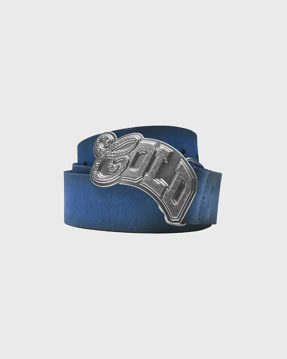 VARSITY LEATHER BELT BLUE MIX by COLD CULTURE
