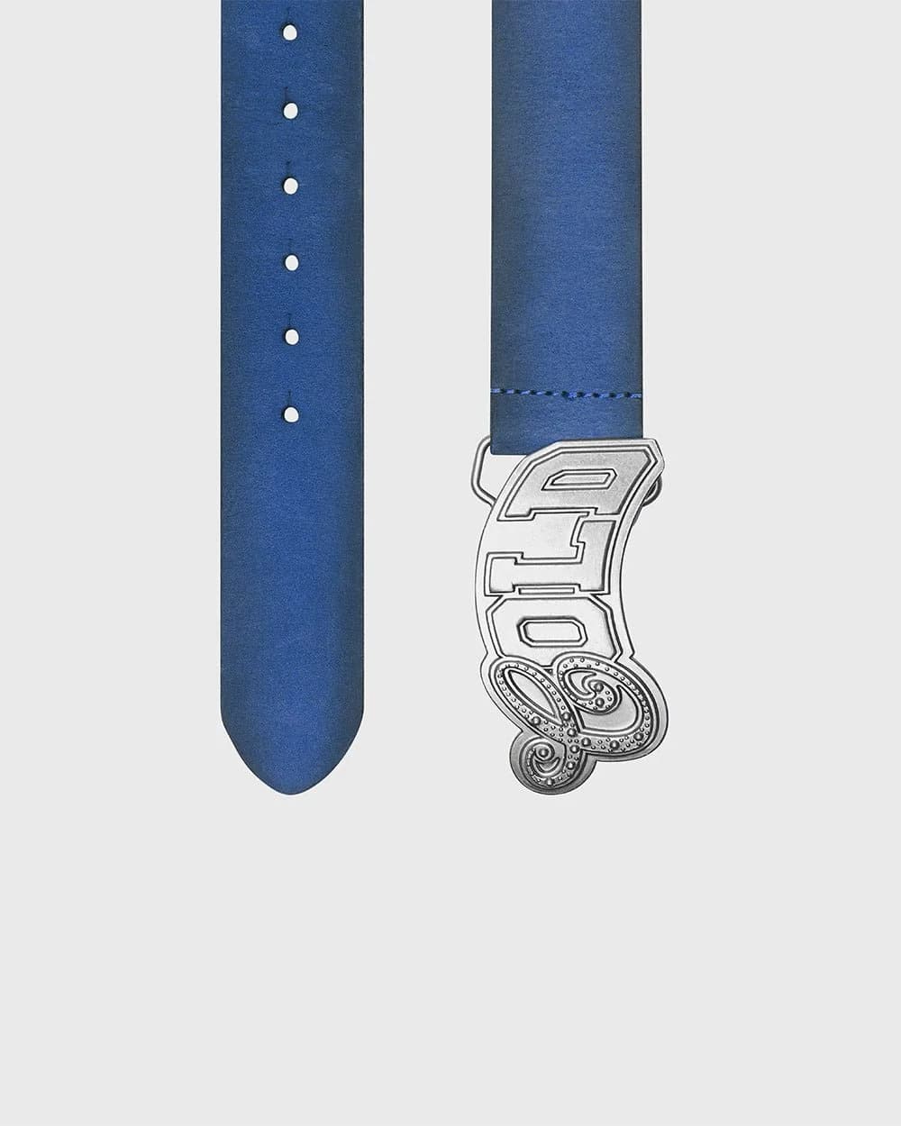 VARSITY LEATHER BELT BLUE MIX by COLD CULTURE