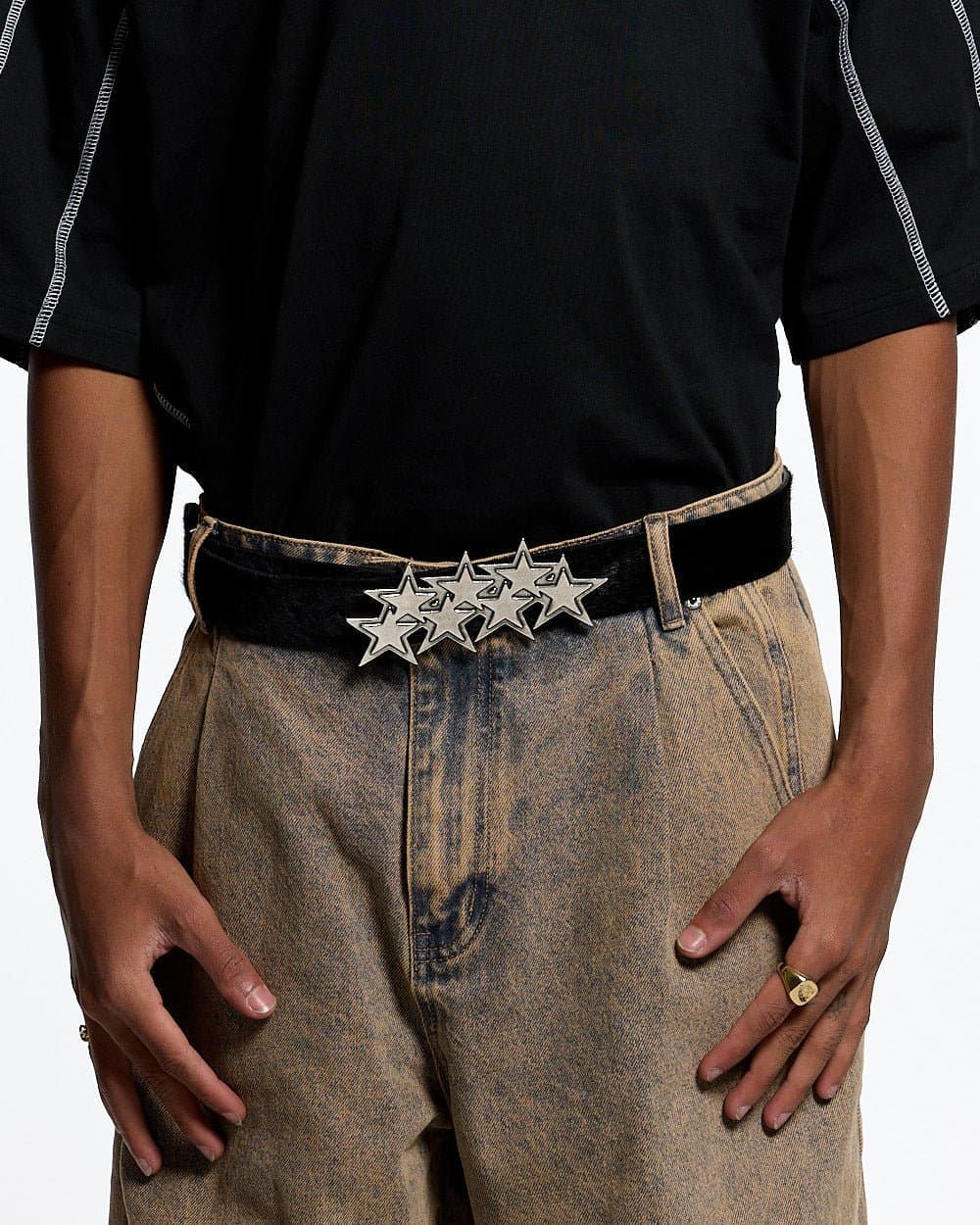 STARS LEATHER BELT FUR LINED 4
