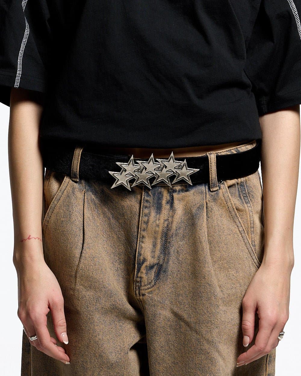 STARS LEATHER BELT FUR LINED 5