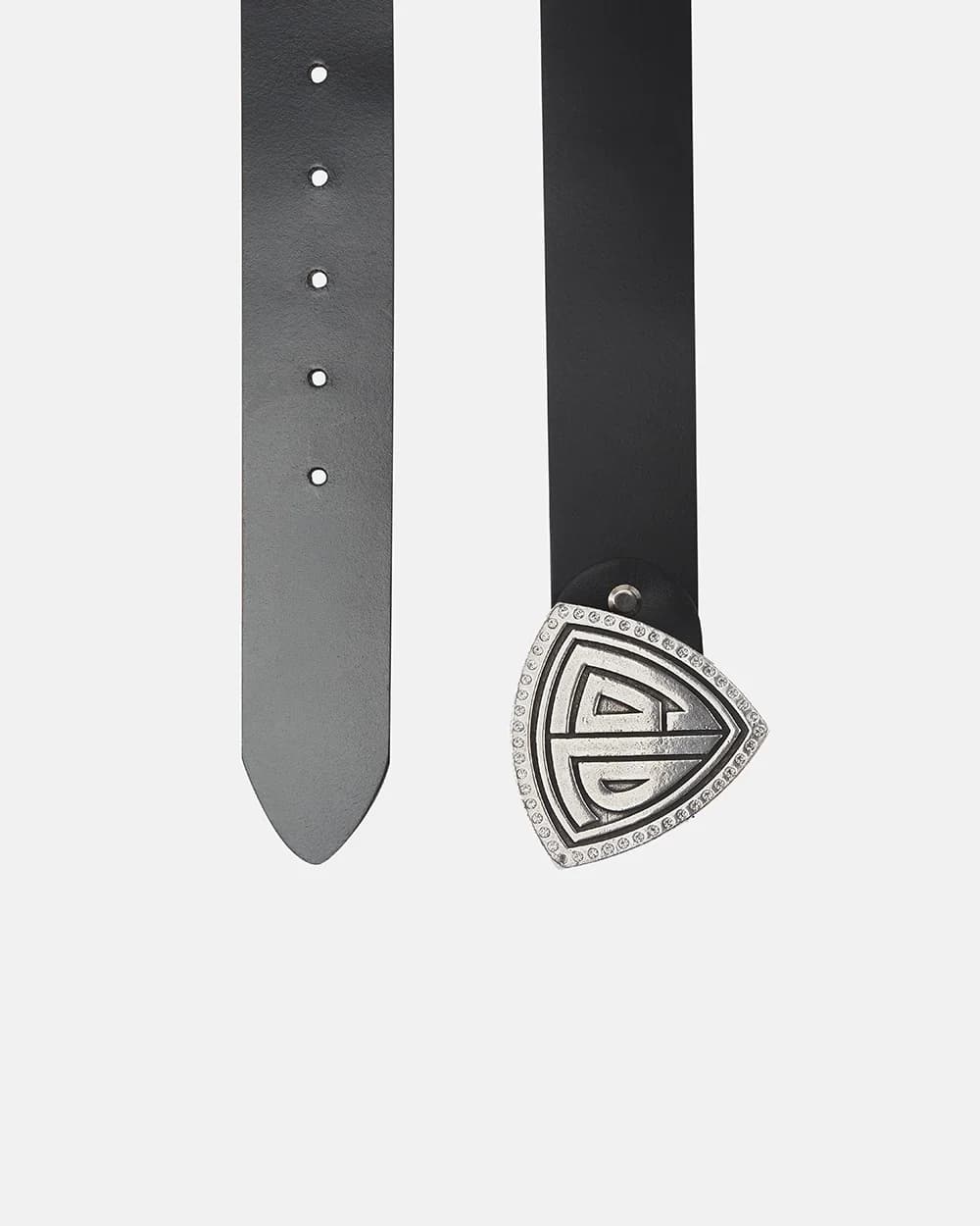 TRIANGLE BLING BLING LEATHER BELT BLACK 2