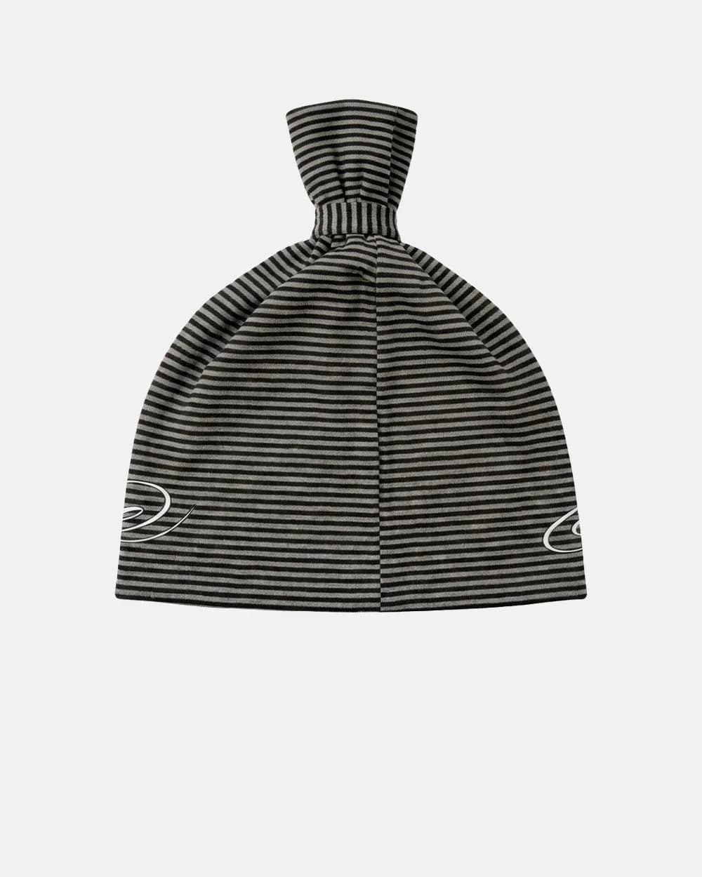 SCRIPTED STRIPES KNOT BEANIE BLACK by COLD CULTURE
