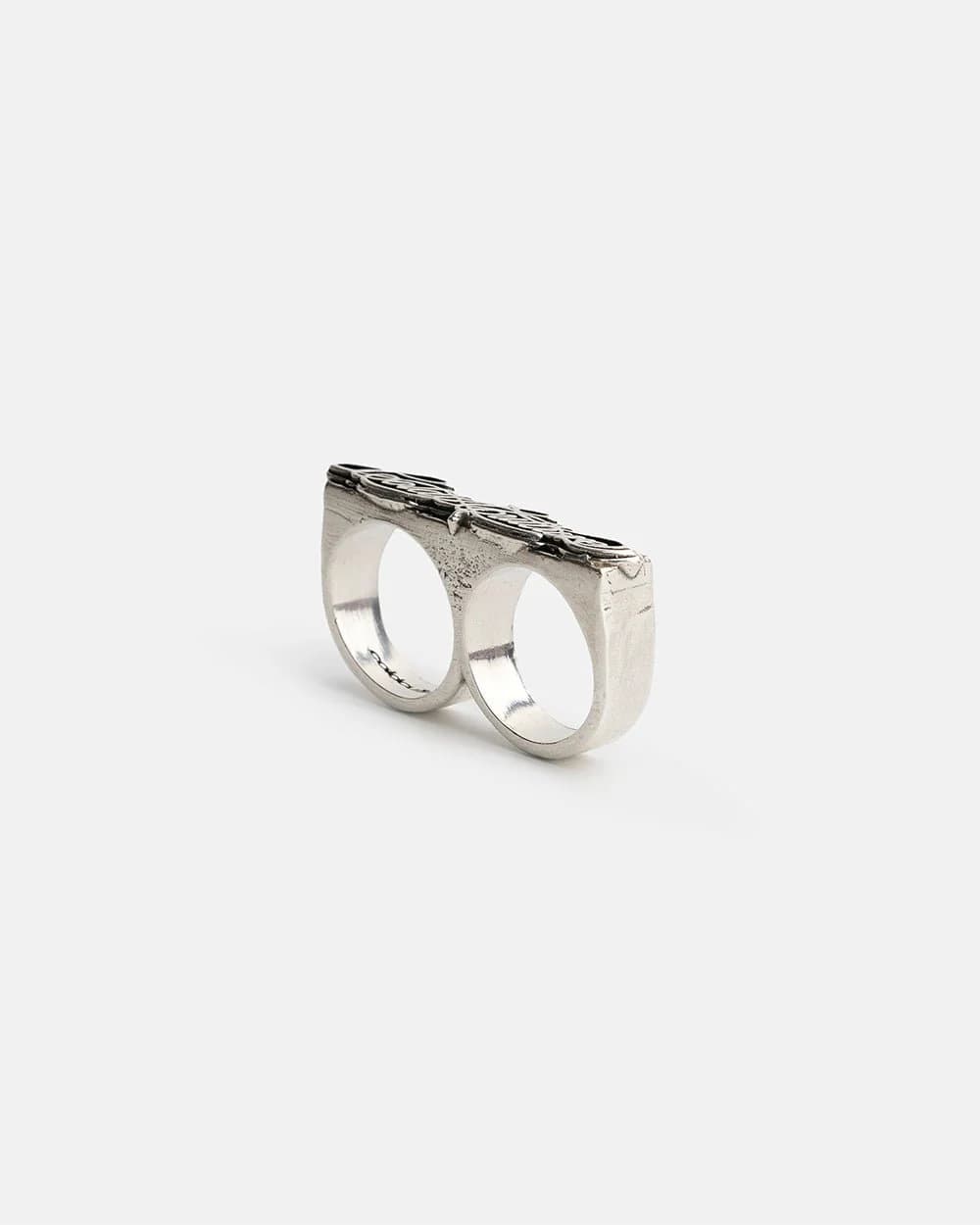 SCRIPT DOUBLE RING SILVER 2