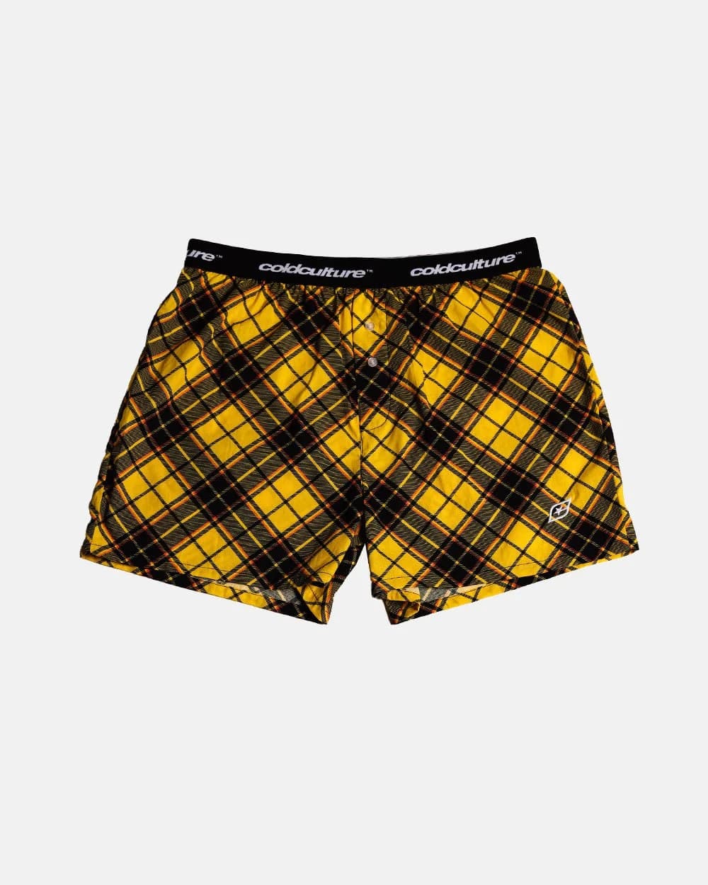 BOXERS SQUARES PACK YELLOW/CREAM TARTAN by COLD CULTURE