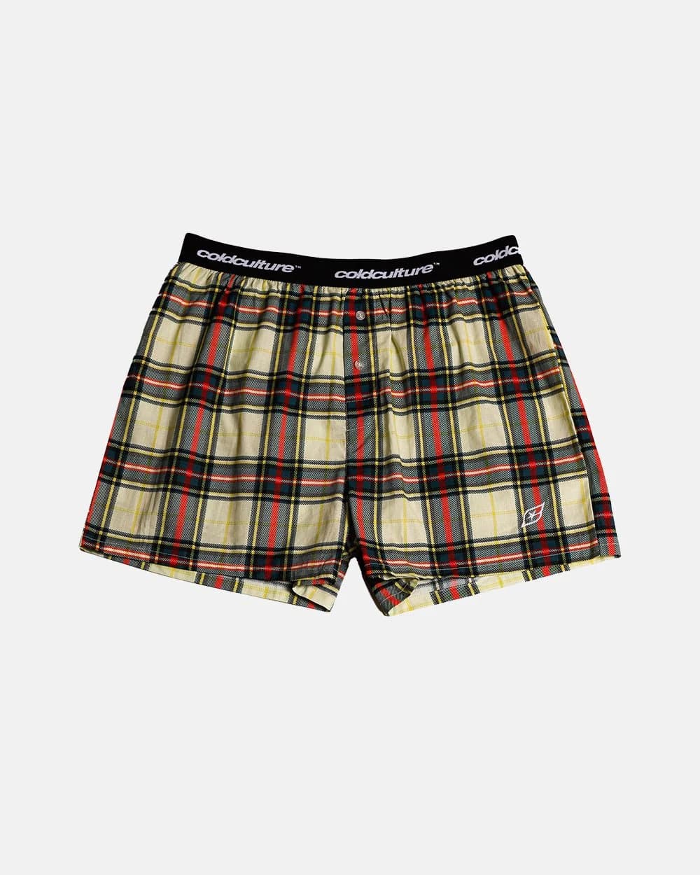 BOXERS SQUARES PACK YELLOW/CREAM TARTAN by COLD CULTURE