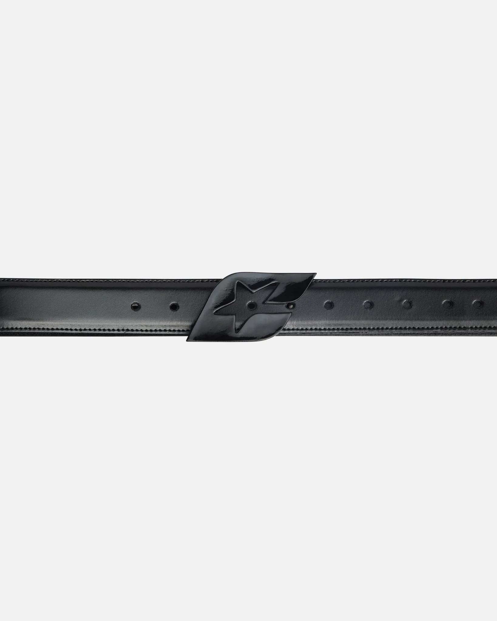 C STAR LEATHER BELT BLACK 3