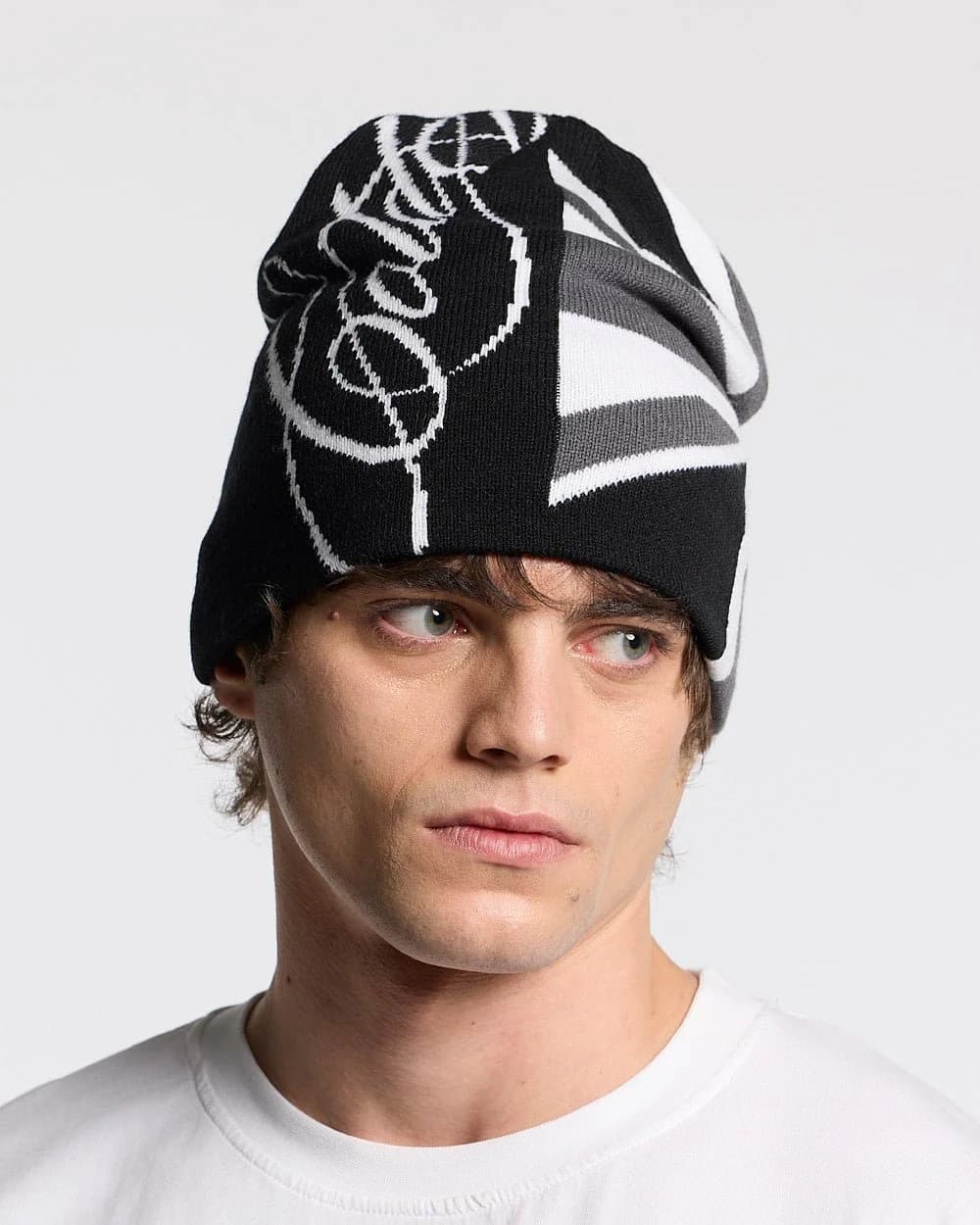 BRIGHTON BEANIE BLACK & GREY 2