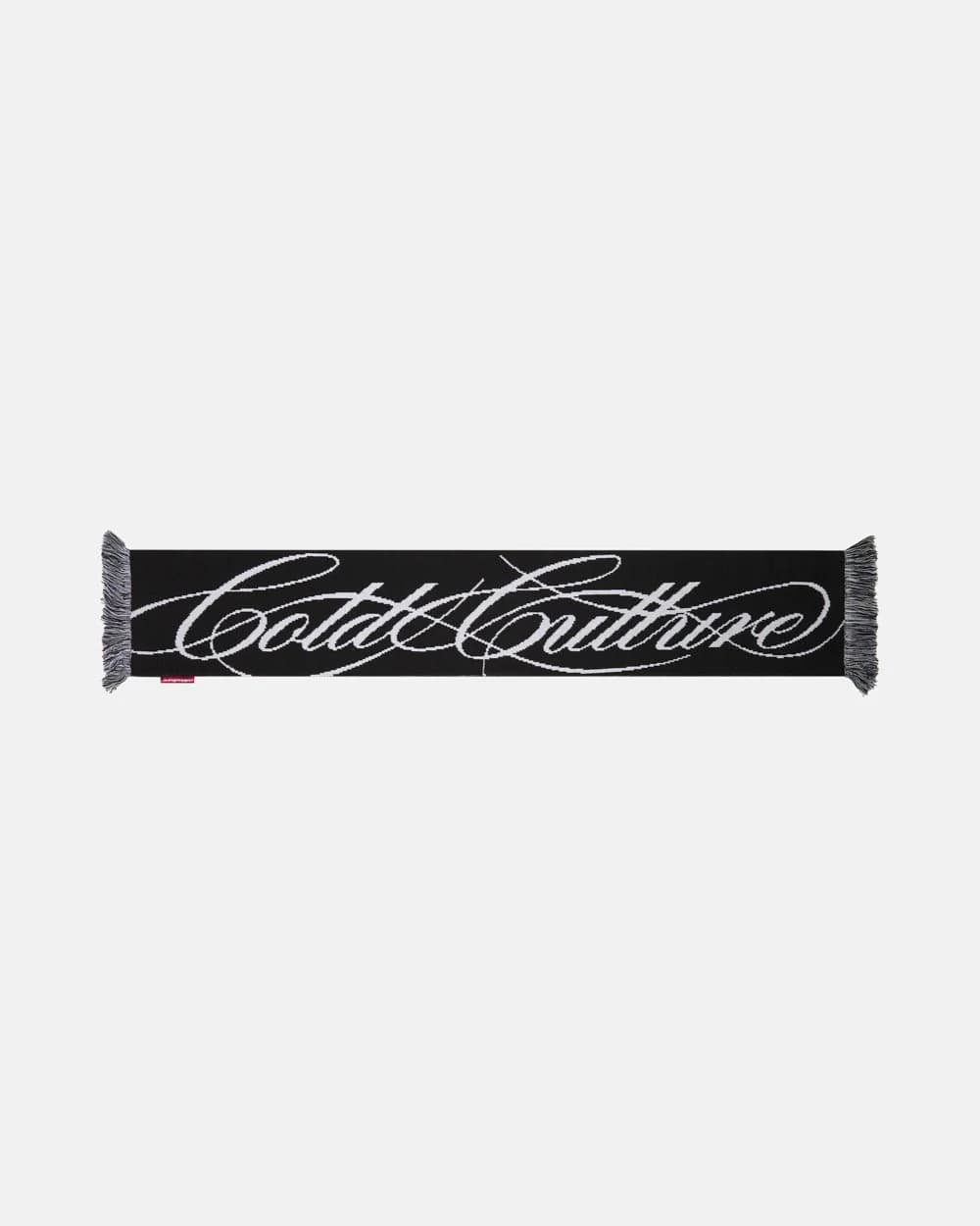 SCRIPT DOUBLE SIDE SCARF BLACK & WHITE 2