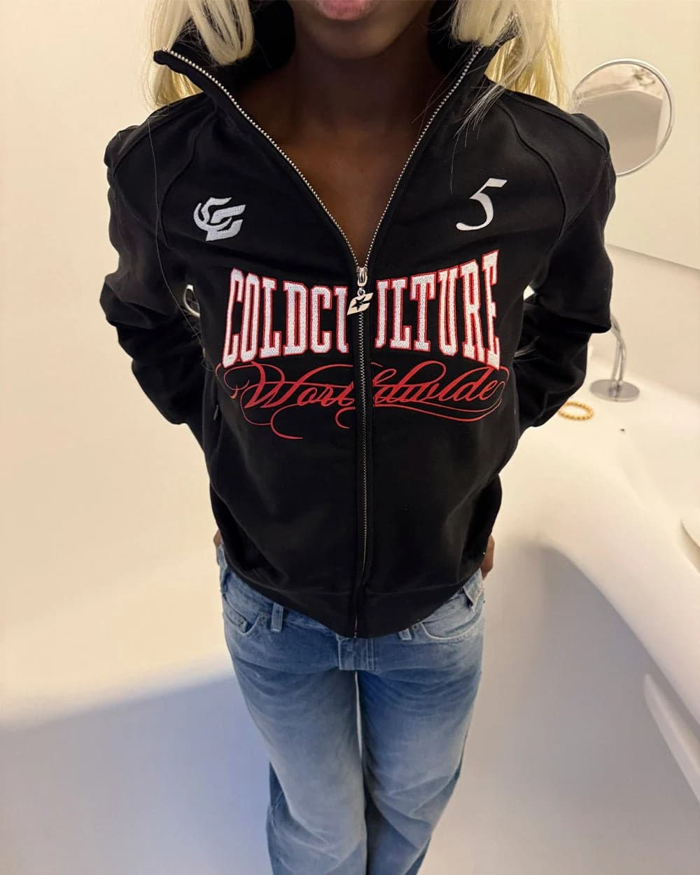 NIA SET ZIP UP BLACK by COLD CULTURE