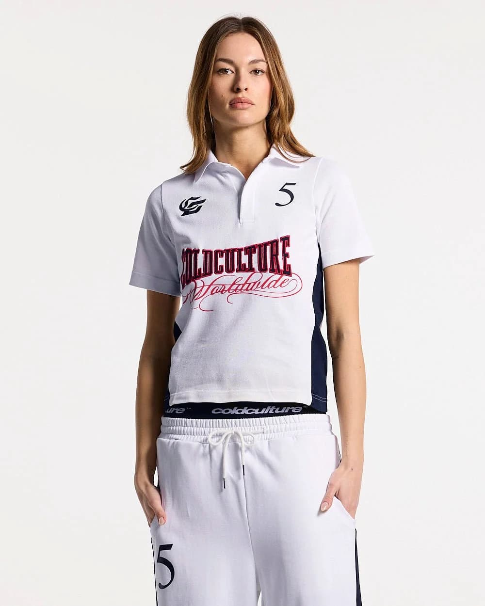 NIA SET POLO WHITE & BLACK by COLD CULTURE