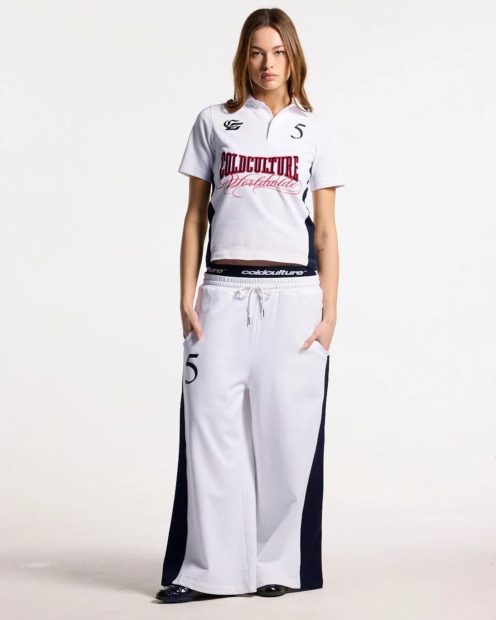 NIA SET POLO WHITE & BLACK 5