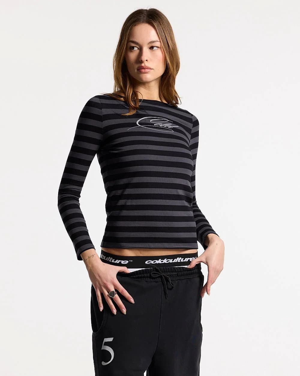 MOONLINE LONGSLEEVE TOP GREY by COLD CULTURE