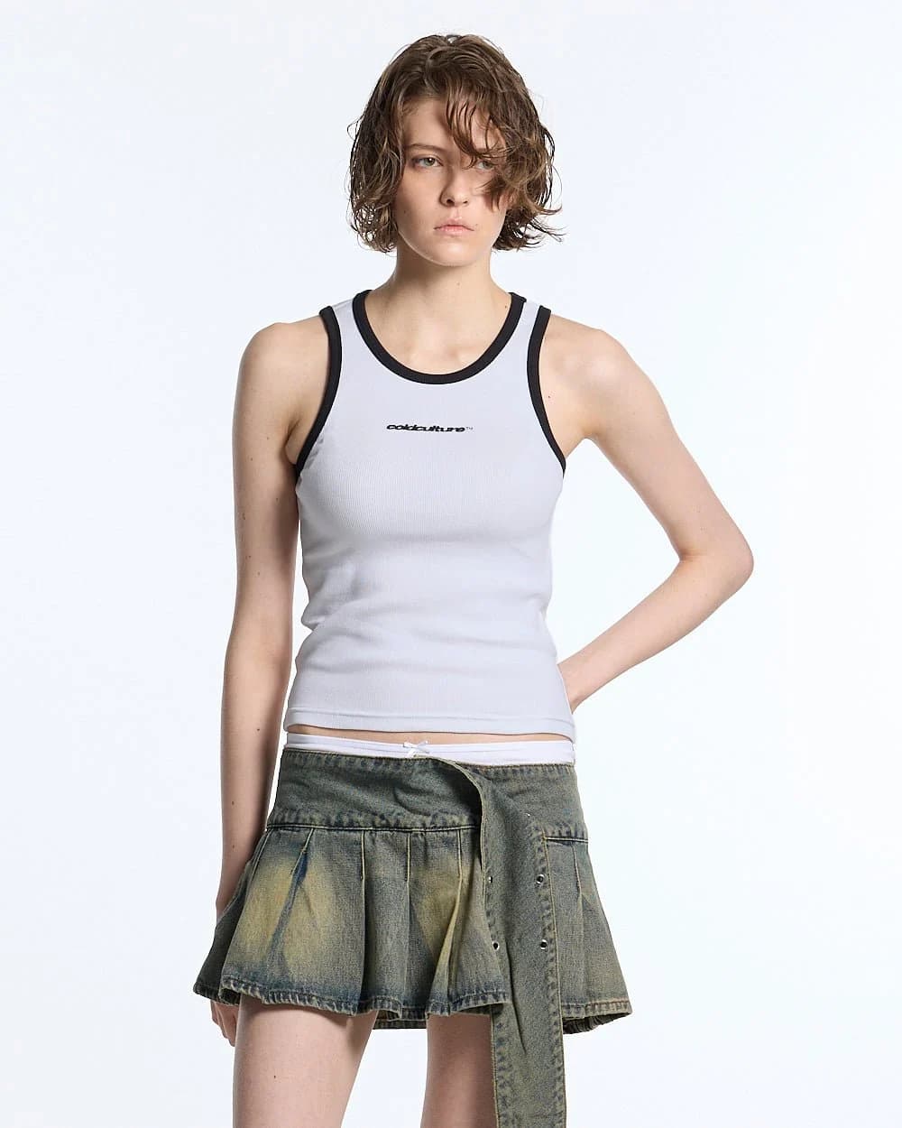 CUTE TANK TOP WHITE by COLD CULTURE
