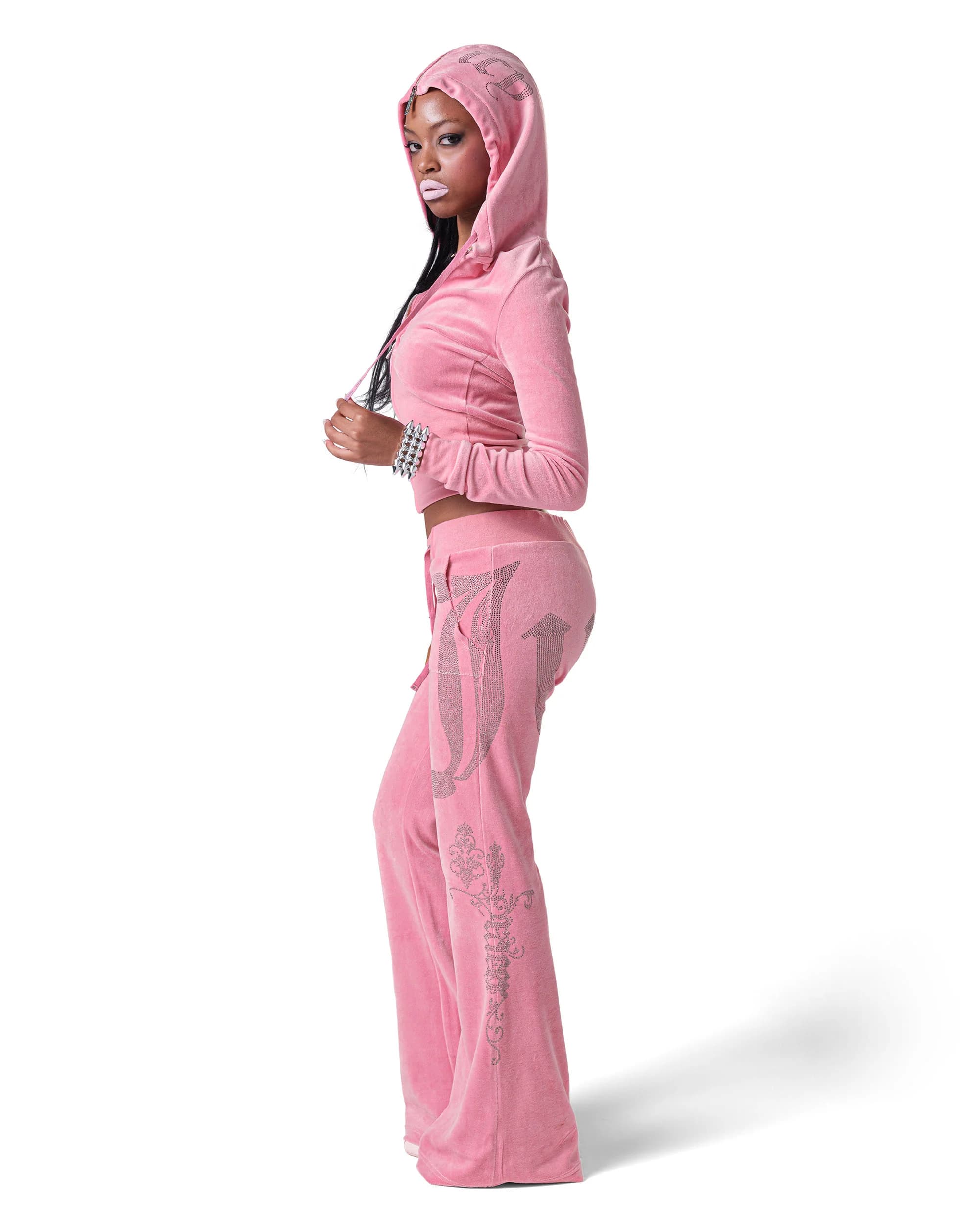 Juicy x Racer Pink Velour Hoodie 4