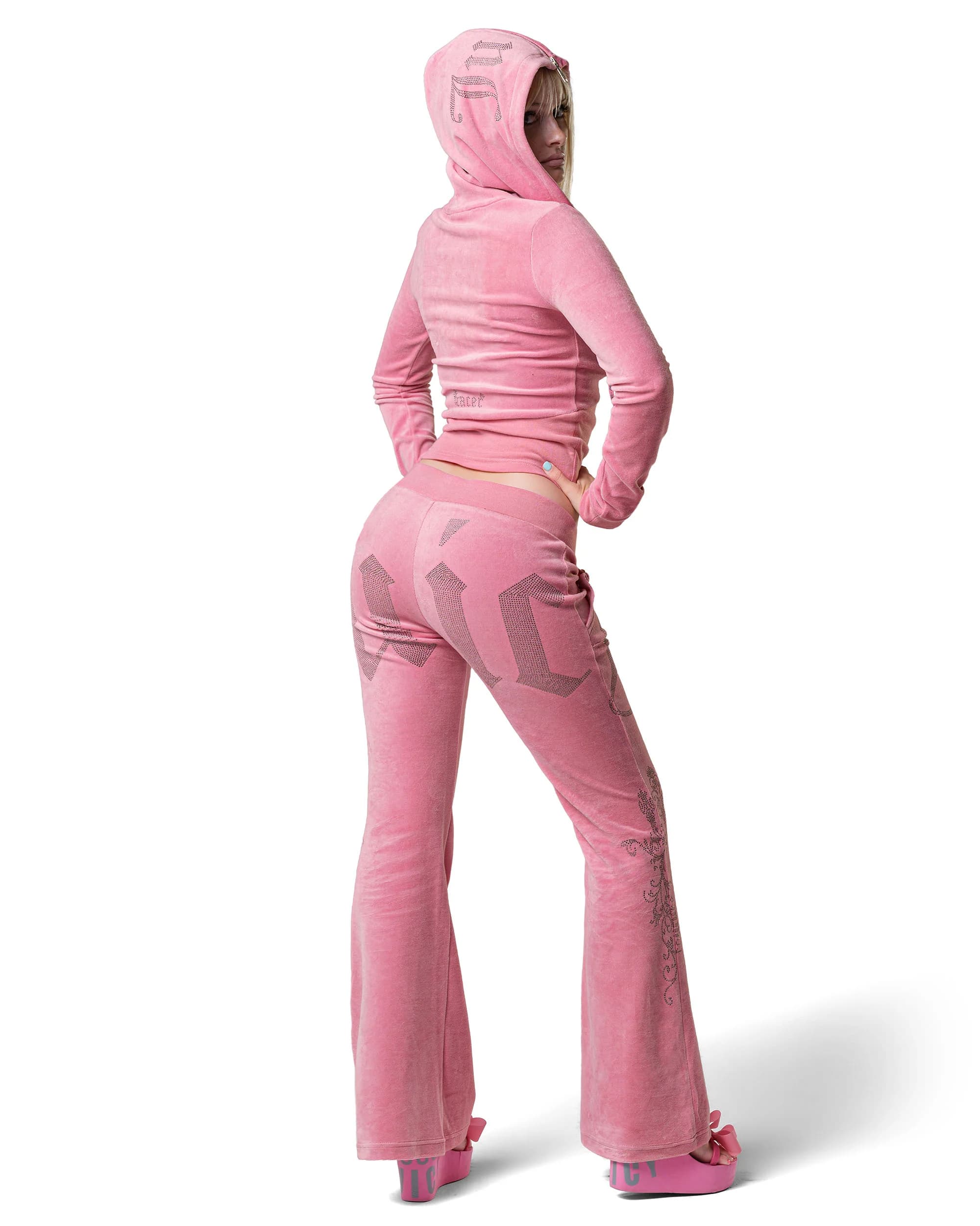 Juicy x Racer Pink Velour Hoodie 9
