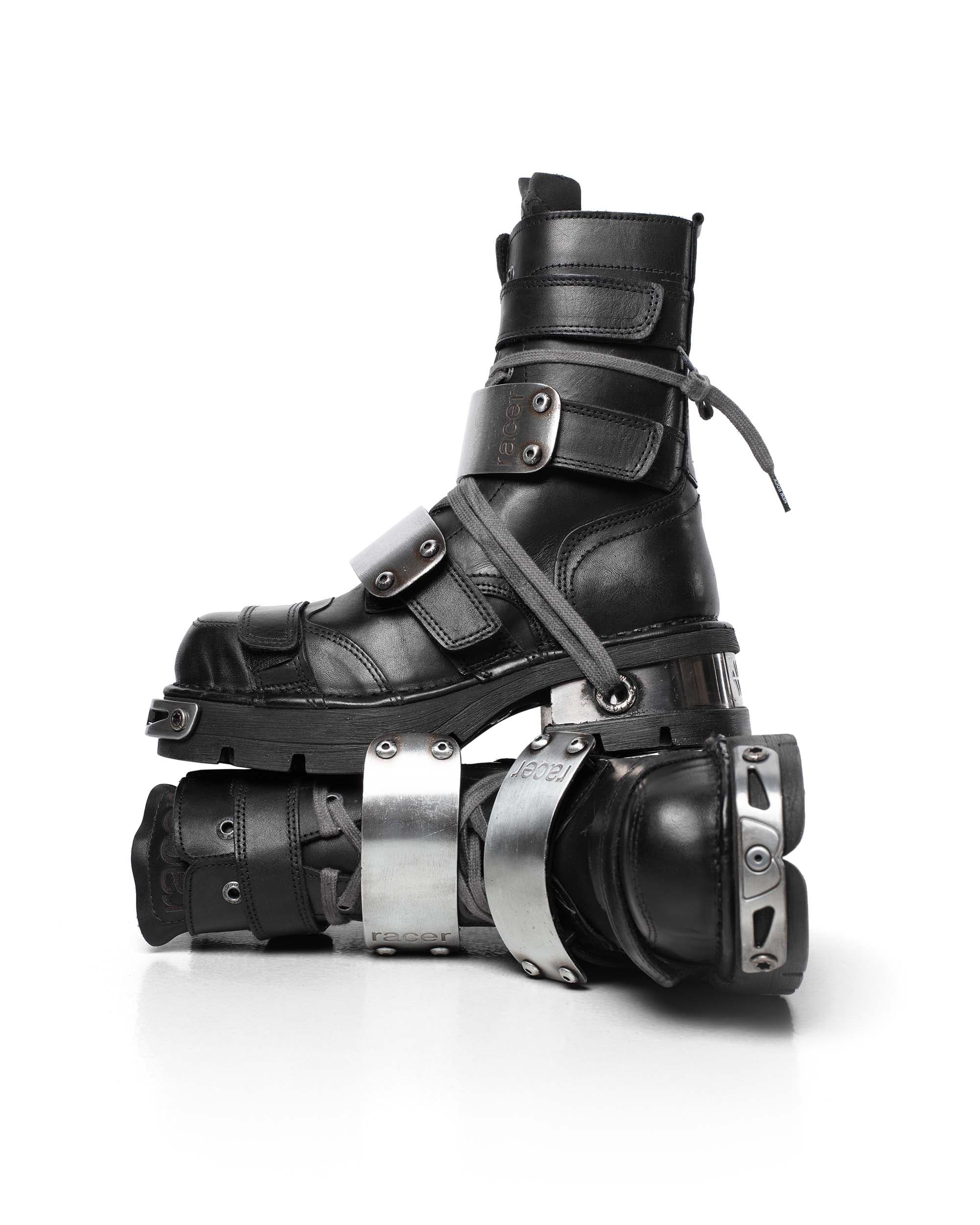 Racer x New Rock Black Boot 3