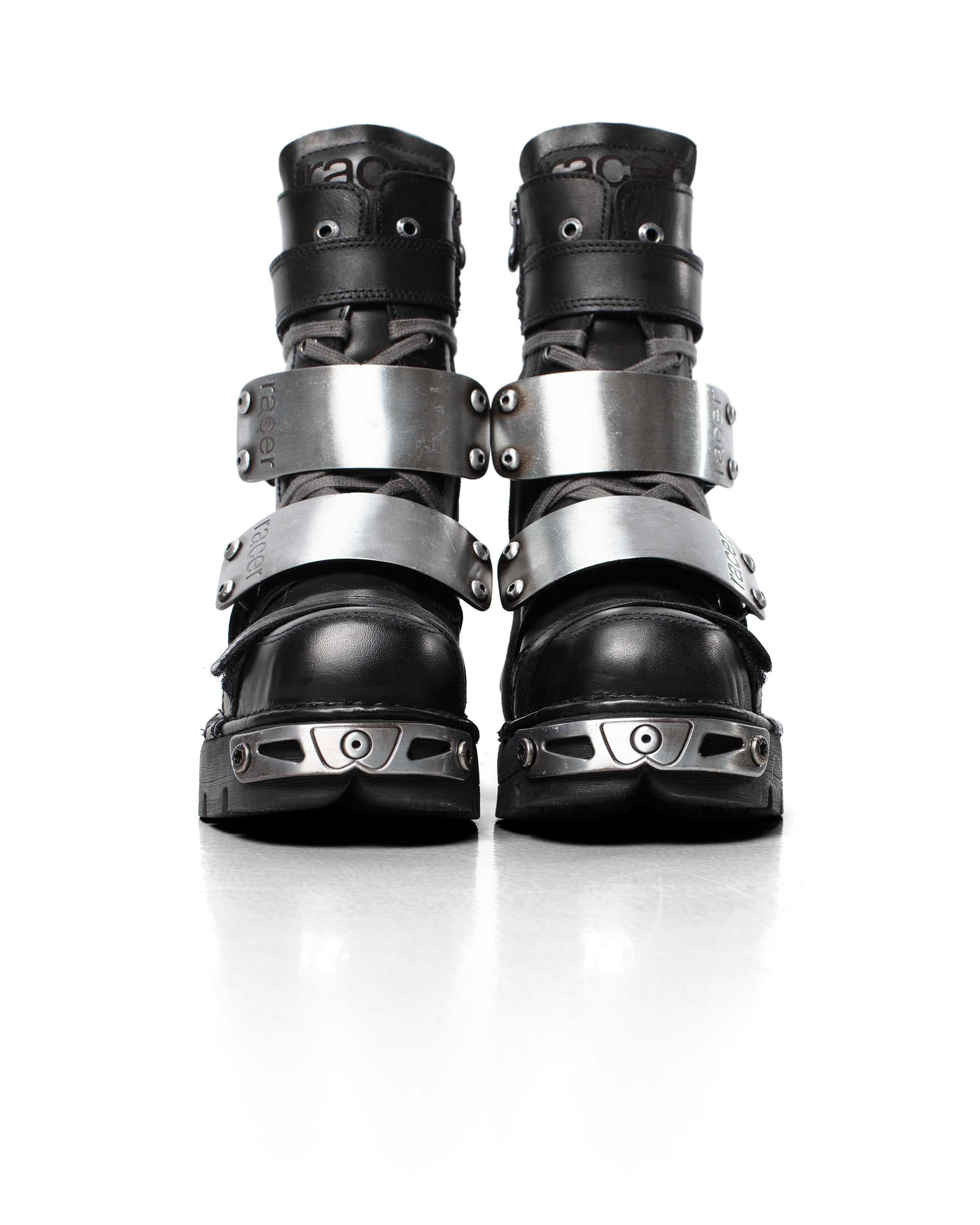 Racer x New Rock Black Boot 7