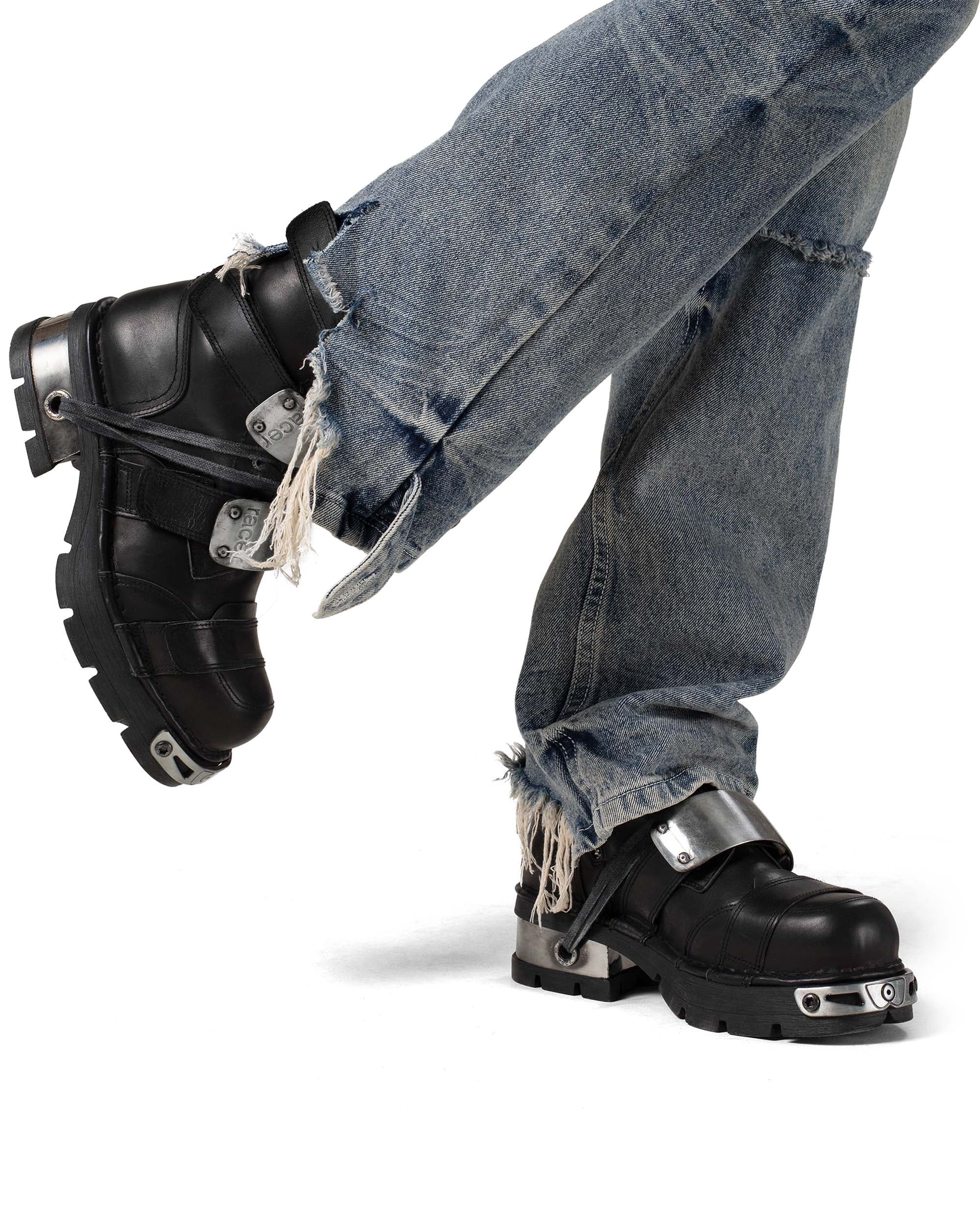 Racer x New Rock Black Boot 6