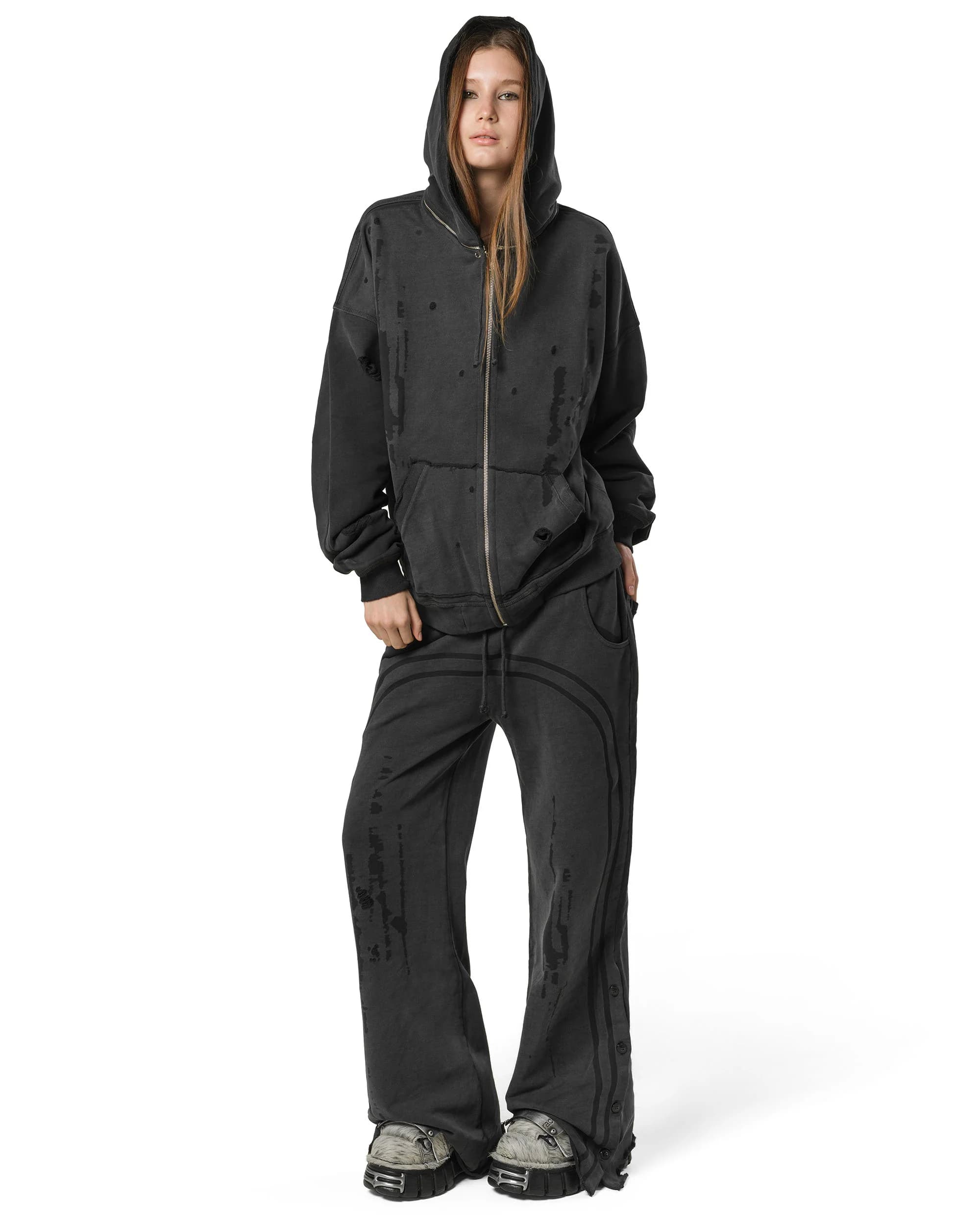 Dark Faded Track Sweatpants 6