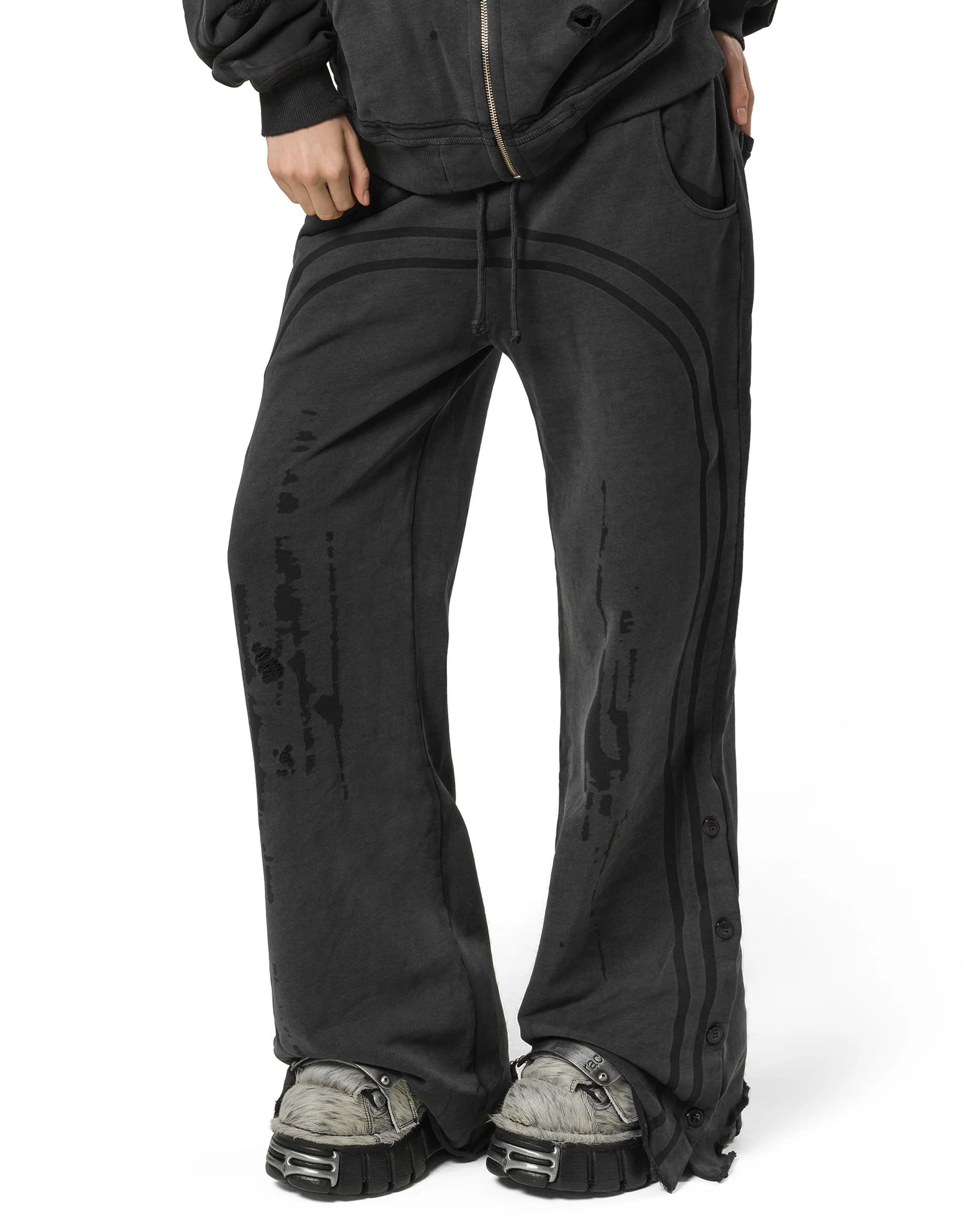 Dark Faded Track Sweatpants 8