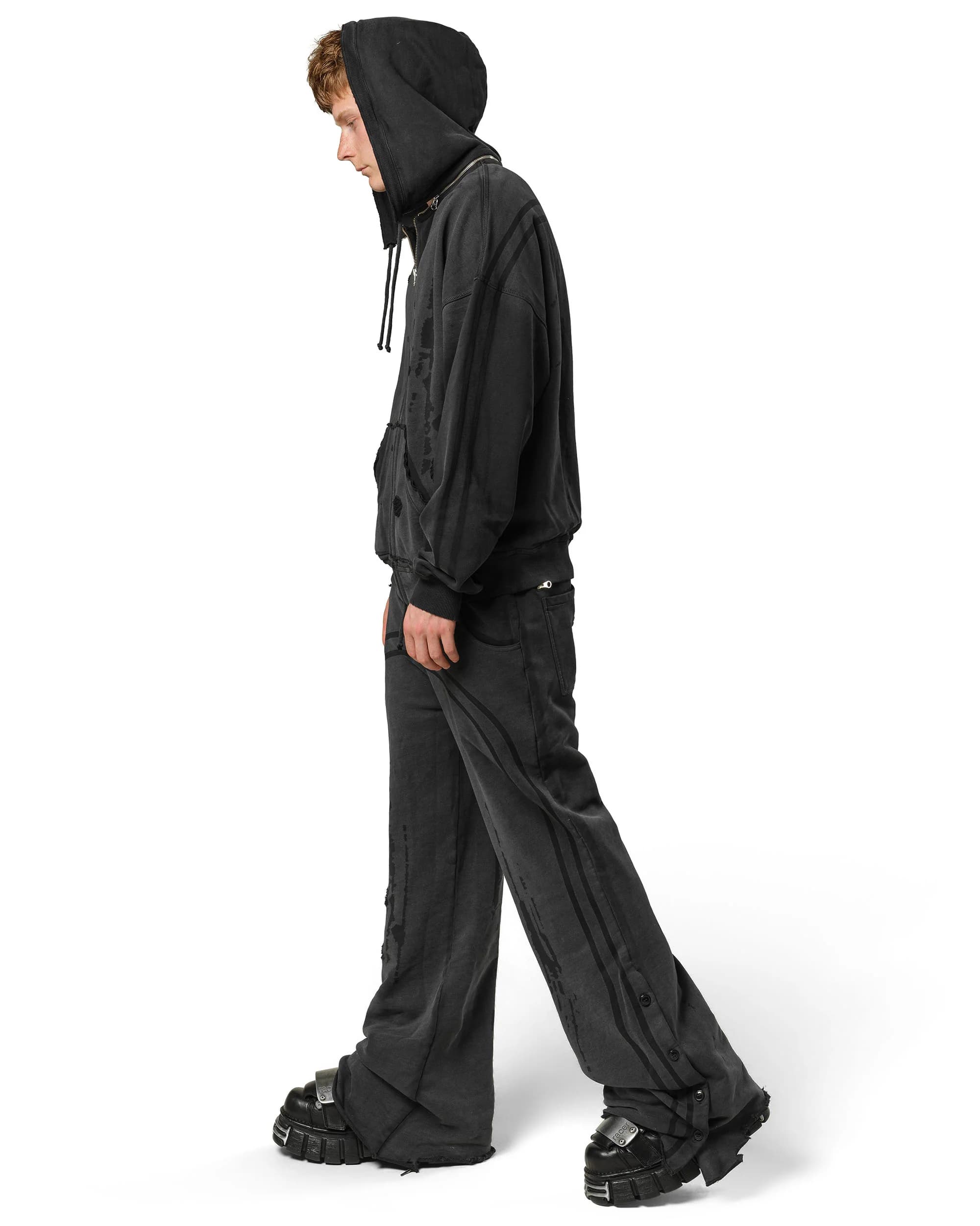 Dark Faded Track Sweatpants 10
