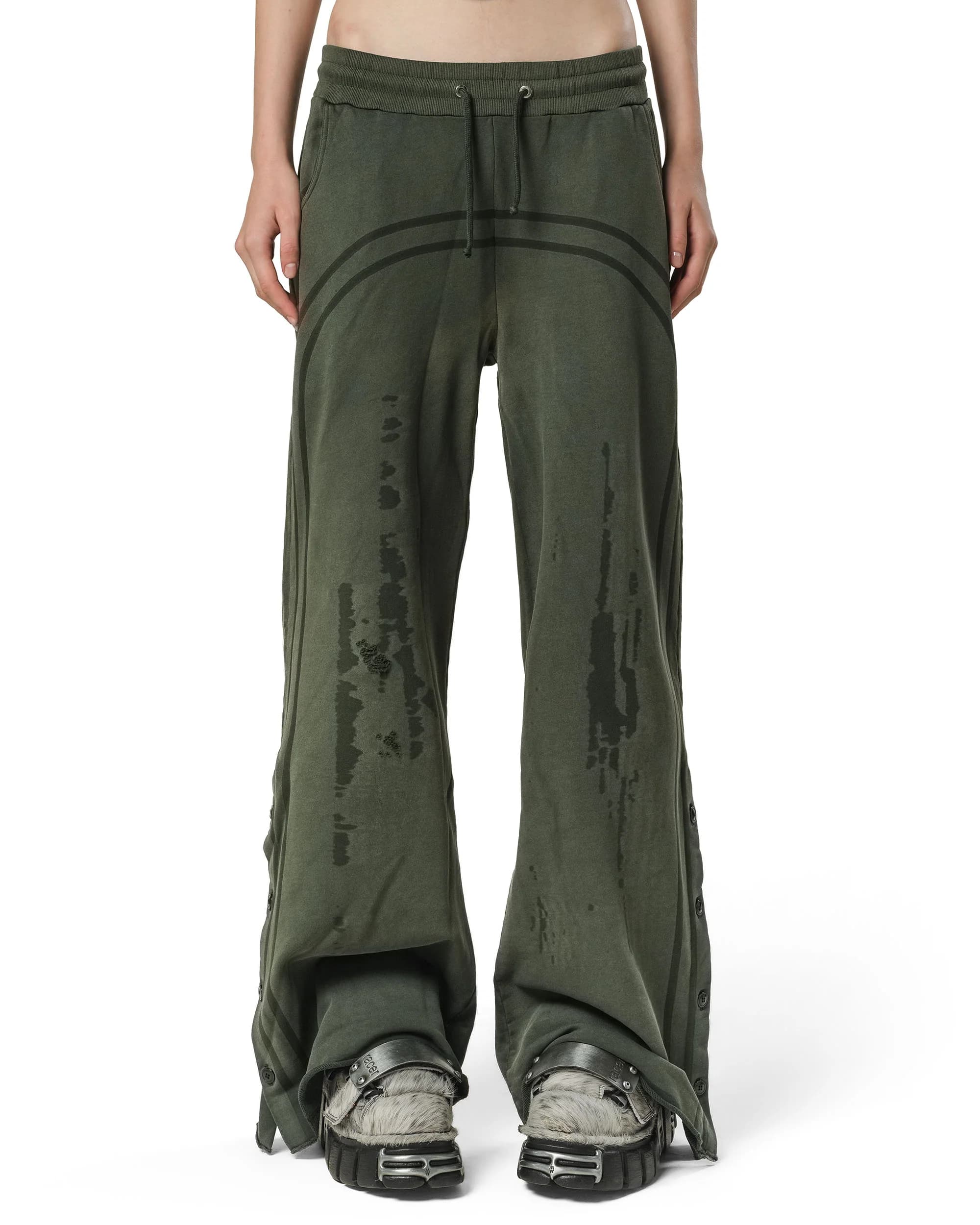 Green Faded Track Sweatpants 3