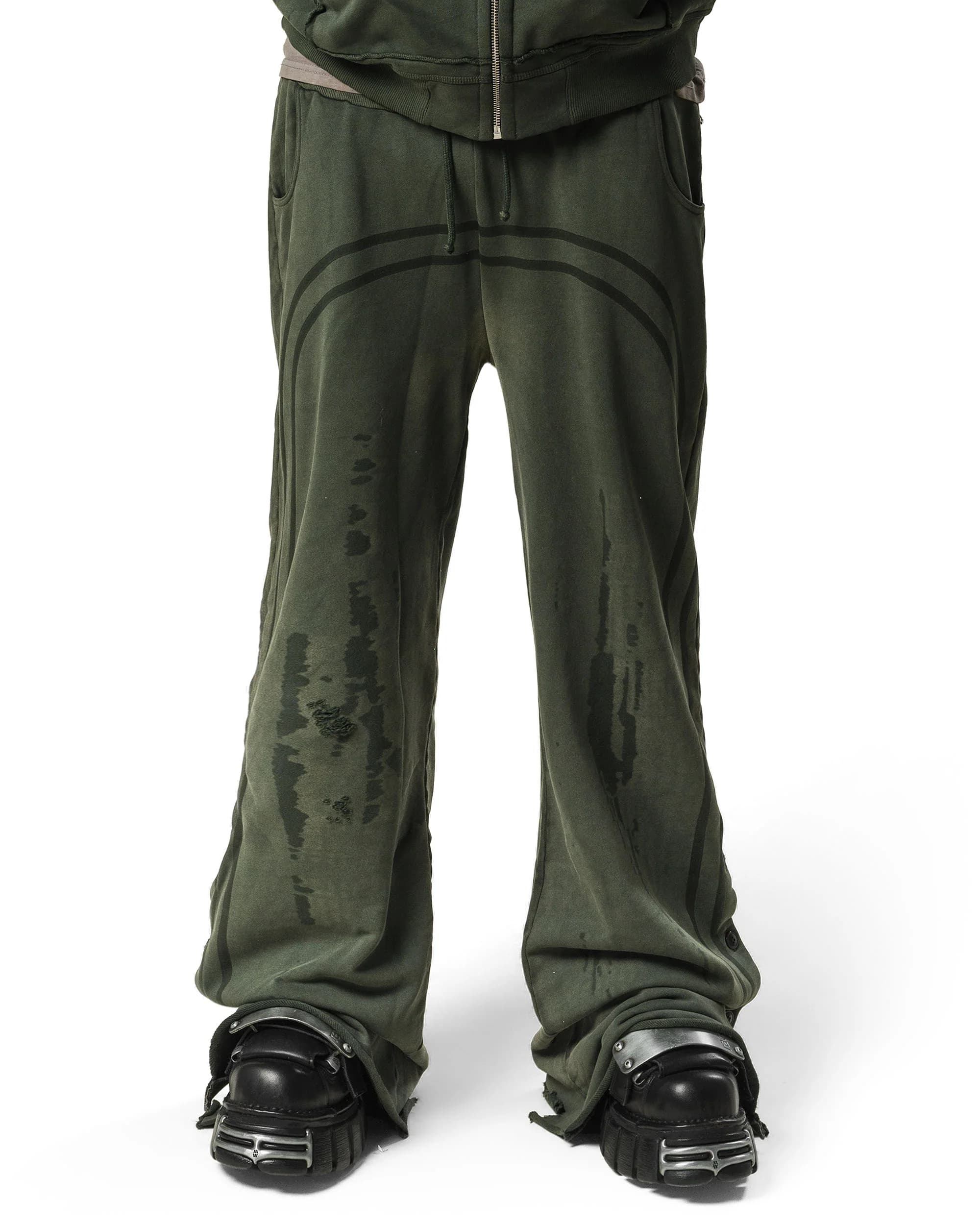 Green Faded Track Sweatpants 7